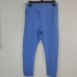 Free People Movement High-Rise Ribbed Legging Size Large Periwinkle Side Pockets